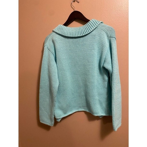 Vintage Pure Handknit Chunky Knit Button Front Crochet Sweater - Picture 2 of 14